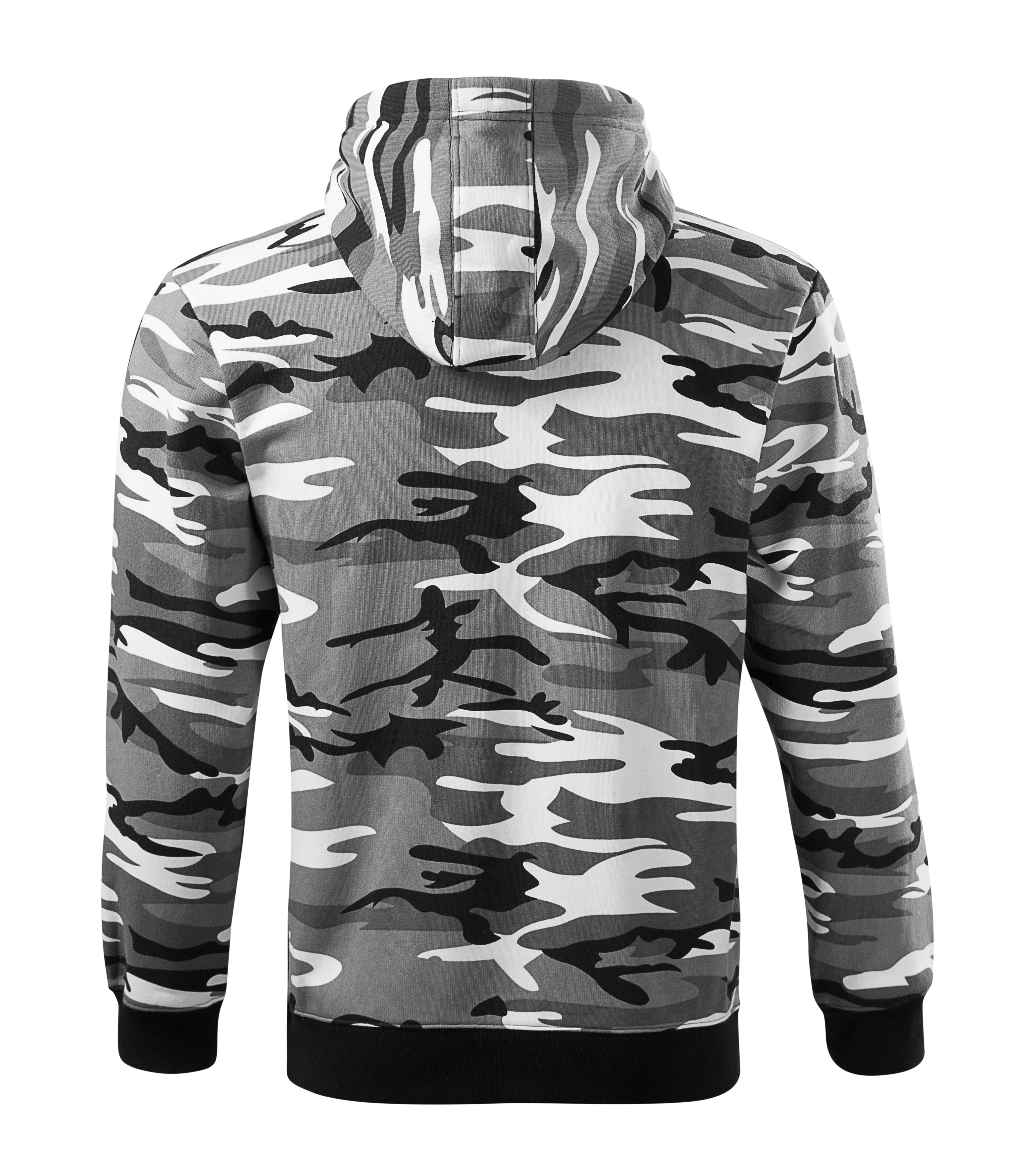 MALFINI Camo zipper C19 Radna majica dugih rukava sa kapuljačom i zipom