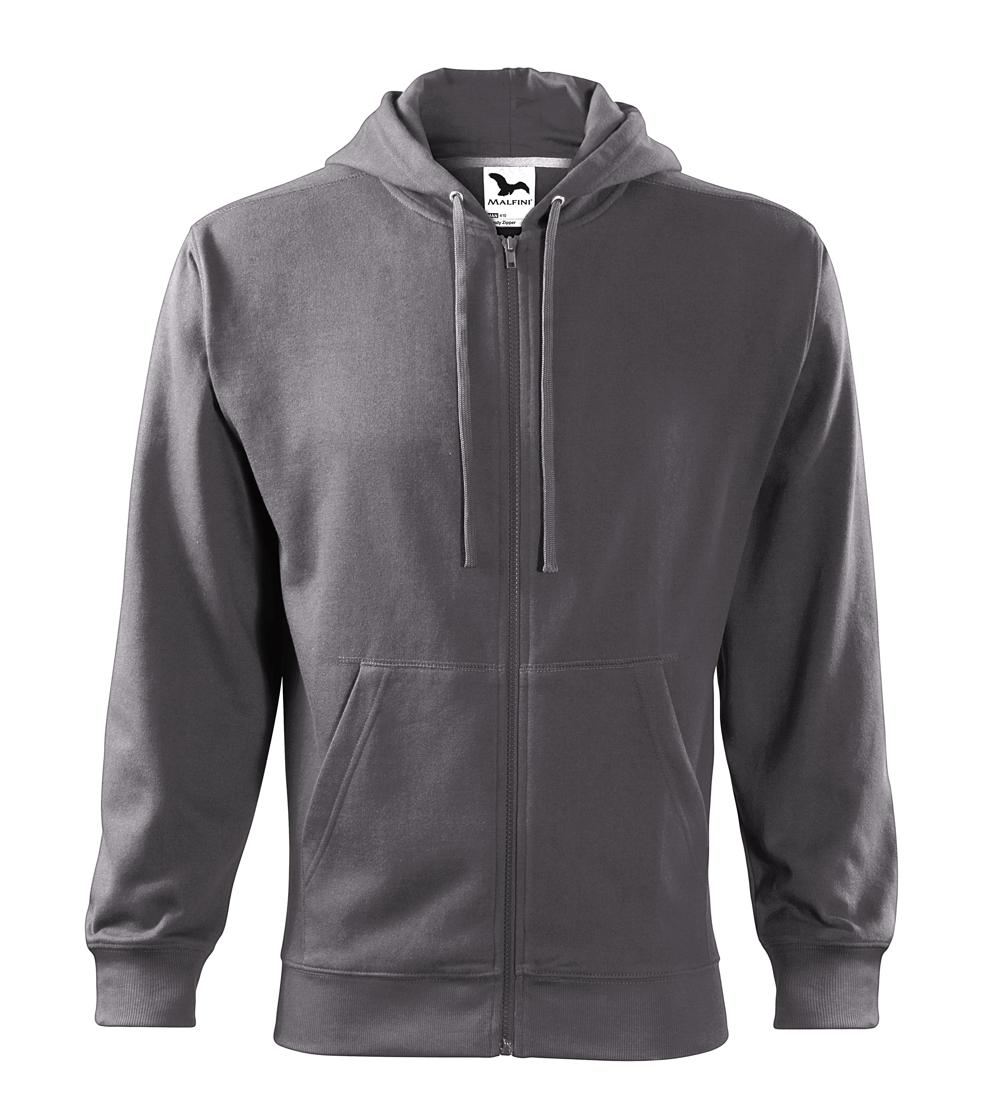 MALFINI Trendy zipper 410 Radna majica dugih rukava sa kapuljačom i zipom