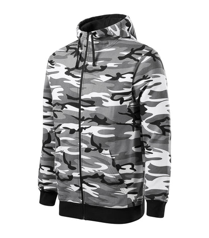 MALFINI Camo zipper C19 Radna majica dugih rukava sa kapuljačom i zipom
